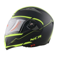 ÇENE AÇILIR VİZÖRLÜ ECE BELGELİ KASK SARI GRAFİK NCR-158