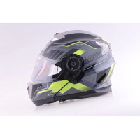 ÇENE AÇILIR KASK VİZÖRLÜ SARI GRAFİK 160 ECE BELGELİ NCR 