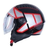 KASK ÇENESİZ 230 ECE BELGELİ SİYAHKIRMIZI GRAFİK NCR 