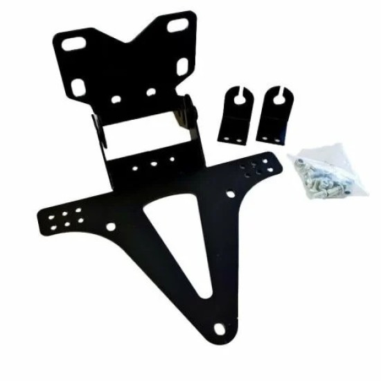 UNİVERSAL MOTOSİKLET SİNYAL BAĞLANTILI KATLANIR PLAKALIK SİYAH GGO