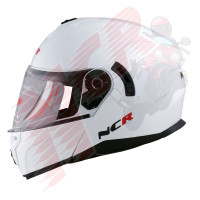 KASK ÇENE AÇILIR VİZÖRLÜ 166 ECE BELGELİ-PARLAK BEYAZ