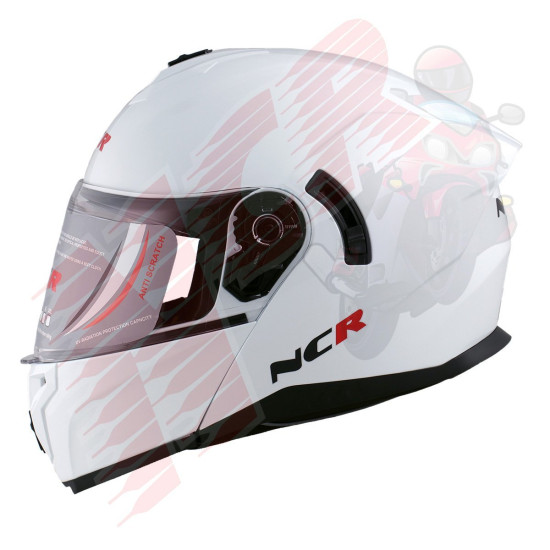 KASK ÇENE AÇILIR VİZÖRLÜ 166 ECE BELGELİ-PARLAK BEYAZ