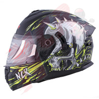 KASK ÇENE AÇILIR VİZÖRLÜ 166 ECE BELGELİ-UZAYLI SARI GRAFİK