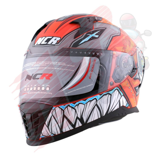 KASK KAPALI VİSÖRLÜ M69 ECE BLG TURUNCU ROBOT GRAFİK