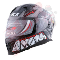 KASK KAPALI VİSÖRLÜ M69 ECE BLG GRİ ROBOT GRAFİK