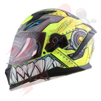 KASK KAPALI VİSÖRLÜ M69 ECE BLG SARI ROBOT GRAFİK