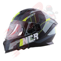 KASK KAPALI VİSÖRLÜ M69 ECE BLG SARI GRİ GRAFİK
