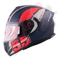 KASK ÇENE AÇILIR VİZÖRLÜ 166 ECE BELGELİ-KIRMIZI SİYAH GRAFİK