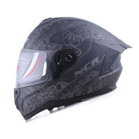 KASK KAPALI M70 ECE SERTİFİKALI- MAT SİYAH BEYAZ GRAFİK