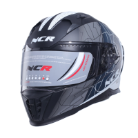 KASK KAPALI VİZÖRLÜ M69 ECE BELGELİ - BEYAZ GRİ FORCE GRAFİK