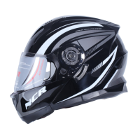 KASK ÇENE AÇILIR VİSORLÜ 162  ECE BELGELİ- BEYAZ GRİ GRAFİK