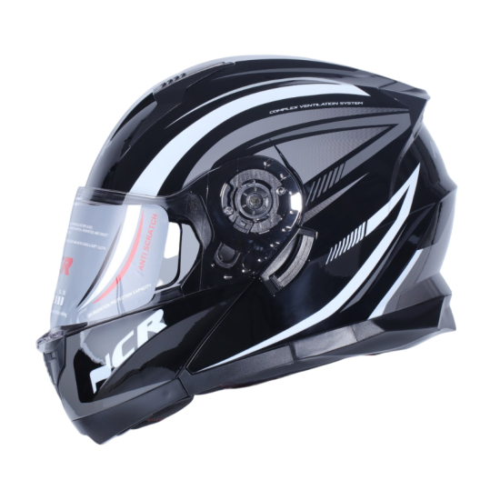 KASK ÇENE AÇILIR VİSORLÜ 162  ECE BELGELİ- BEYAZ GRİ GRAFİK