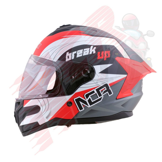 KASK KAPALI M70 ECE SERTİFİKALI-KIRMIZI GRAFİK