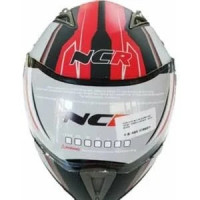 ÇENE AÇILIR VİZÖRLÜ ECE BELGELİ KASK MAT SİYAH KIRMIZI NCR-158