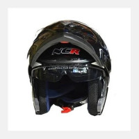 ÇENE AÇILIR VİZÖRLÜ ECE BELGELİ KASK PARLAK SİYAH NCR-158