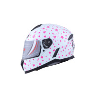 KASK KAPALI 802 ÇOCUK ECE BELGELİ- BEYAZ PEMBE QUEEN GRAFİK NCR