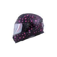 KASK KAPALI 802 ÇOCUK ECE BELGELİ- SİYAH PEMBE QUEEN GRAFİK NCR