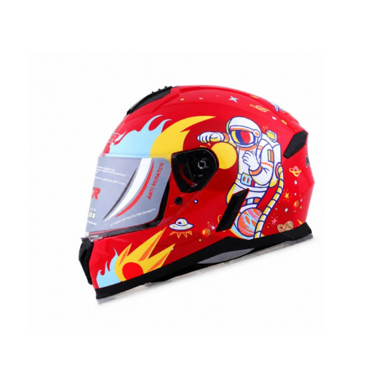 KASK KAPALI 802 ÇOCUK ECE BELGELİ - SPACE 2 KIRMIZI GRAFİK NCR