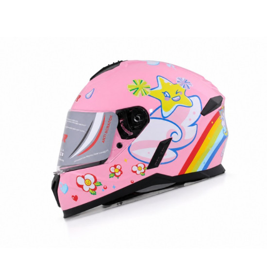 KASK KAPALI 802 ÇOCUK ECE BELGELİ - UNICORN PEMBE GRAFİK NCR
