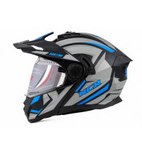 KASK ÇENE AÇILIR VİZÖRLÜ 165 ECE BELGELİ - MAVİ-GRİ GRAFİK NCR
