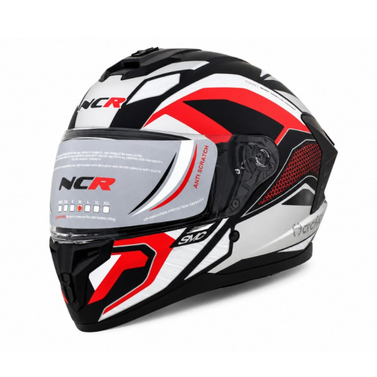 KASK KAPALI M70 ECE SERTİFİKALI - HACKER KIRMIZI GRAFİK NCR