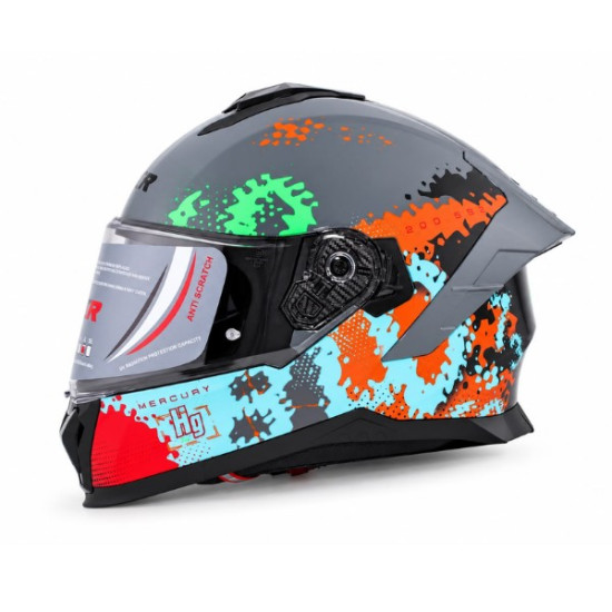 KASK KAPALI M73 ECE SERTİFİKALI- MERCURY GRİ GRAFİKNCR