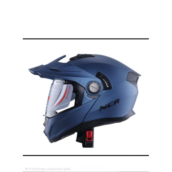 KASK ÇENE AÇILIR VİZÖRLÜ 165 ECE BELGELİ - METALİK MAVİ NCR