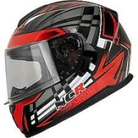 KASK FULL FACE VİZÖRLÜ KIRMIZI-BEYAZ GRAFİK M66 ECE BELGELİ NCR