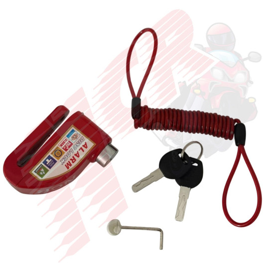 DİSK KİLİT - DÜZ ANAHTARLI - ALARMLI - [İP DAHİL 150CM] NCR