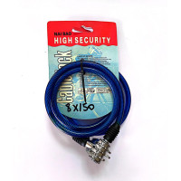 8X150 ŞİFRELİ HALAT KİLİT MAVİ KIRMIZI SİYAH [FM]